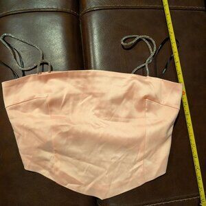 Original & Cute FOREVER 21, Pastel Orange/Tan Color, Strapless Crop Top Size M.